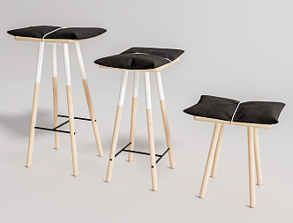 Modern stool combination 3d model