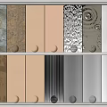 Diverse Wall Panels With Metallic Textures And Multiple Color Options For Interior Design 3d model