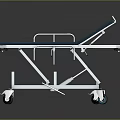 Mobile Medical Stretcher Bed With Blue Mattress White Frame And Wheels