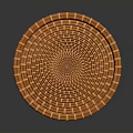 Round Orange Rattan Tea Table With Handwoven Top And Sturdy Frame Design