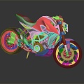 Modern Motorcycle Two-wheeled Motocross Motorcycle 3d model