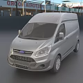 Silver Ford Utility Van For Cargo Transport At Airport Cargo Terminal Facility
