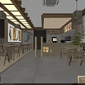 Traditional Chinese Style Milk Tea Shop With Healthy Poetic Tea Drinks And Cozy Interior 3d model