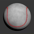 High Quality Everyday Use White Baseball With Red Stitching On Gray Background Surface 3d model