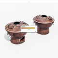 Traditional Copper Hot Pots with Lids Handles and Decorative Carvings Two Classic Kitchenware Pieces