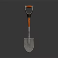 High Quality Hardware Tool Shovel Featuring Orange Handle And Metal Blade 3d model