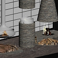 Modern Fireplace Electronic Flame Stove 3d model