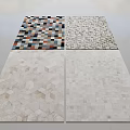 Square Rugs Featuring Colorful Patchwork Neutral Geometric Hexagonal And Light Mosaic Designs 3d model