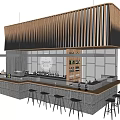 Modern Bar Counter 3d model