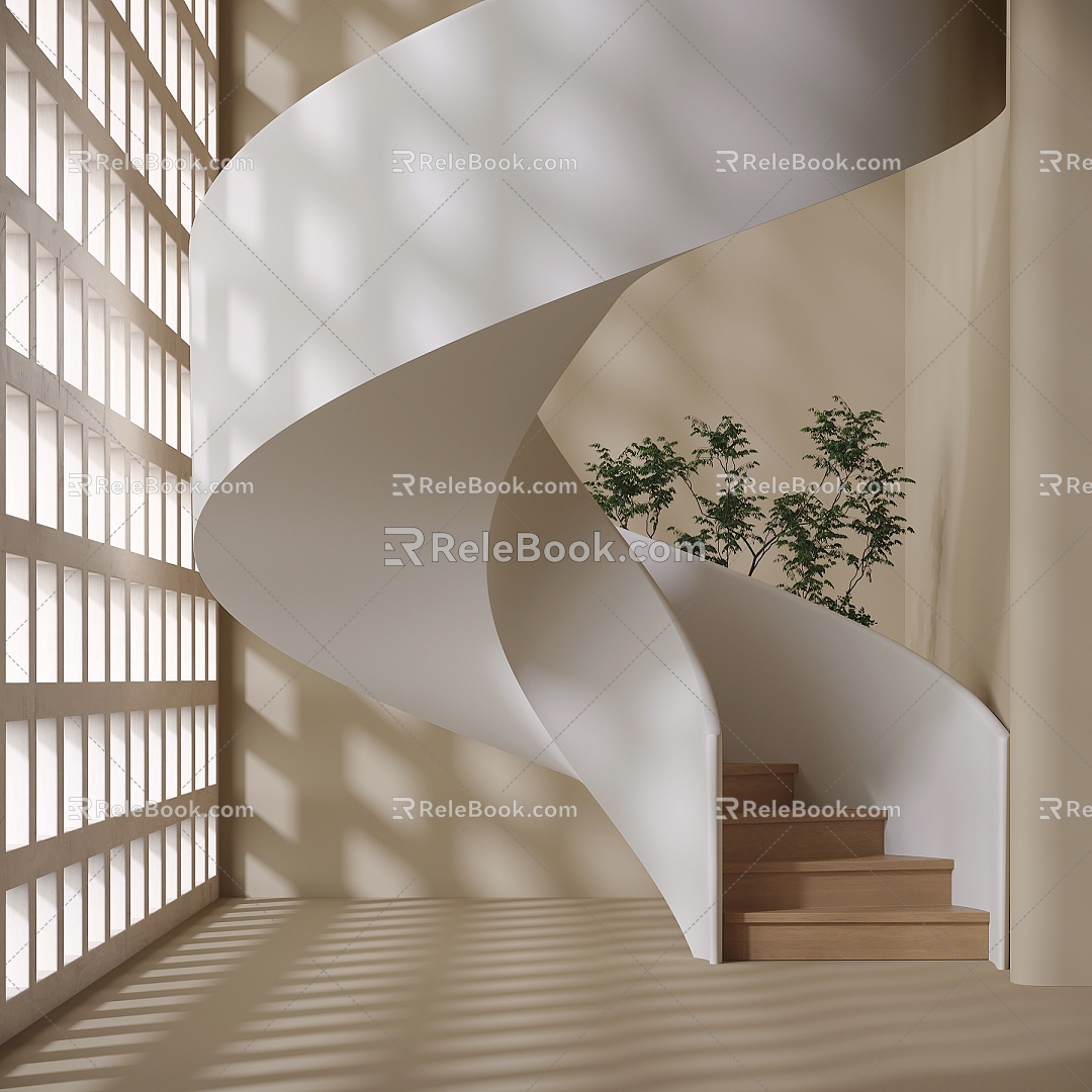 Rotating Staircase Staircase Potted Plant 3d model