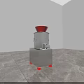 Modern Red And Silver Kitchen Appliance For Food Processing On Marble Floor 3d model