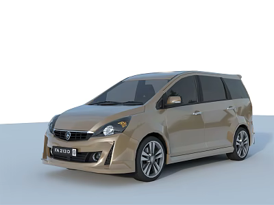 Golden MPV Car With Modern Sleek Exterior Design And Stylish Alloy Wheels 3d model