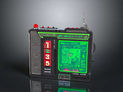 BIOSCAN 2000 Electronic Device With Green Display Antenna Front Grille And Digital Numbers 3d model