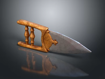 Ancient Weapon With Golden Hilt Decorative Columns And Sharp Metal Blade 3d model Ancient Weapon With Golden Hilt Decorative Columns And Sharp Metal Blade 3d model