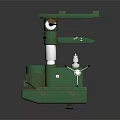 Green Industrial Drill Press With Stable Base And Adjustable Worktable