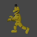 Yellow Cartoon Toy Character Wearing Colorful Top Hat And Bow Tie With Mechanical Features