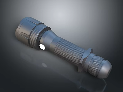 Portable Modern LED Flashlight With Non slip Grip And Durable Build 3d model