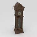 Antique Brown Grandfather Clock With Glass Door And Pendulum Design