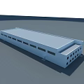 Large White Industrial Building Featuring Flat Roof And Large Glass Windows In Open Area