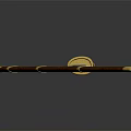 Traditional Sword With Blue Blade Brown Scabbard And Golden Accents On Dark Background