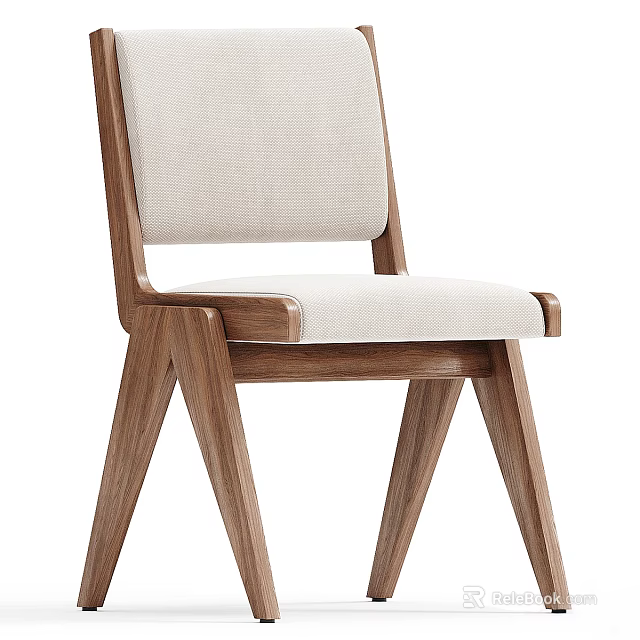 Comfortable Modern Leisure Chair With Wooden Frame And Soft Fabric Cushion For Home Decor 3d model 
