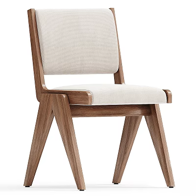 Comfortable Modern Leisure Chair With Wooden Frame And Soft Fabric Cushion For Home Decor 3d model