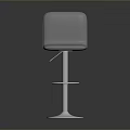Modern Bar Stool Featuring Metal Frame Round Blue Base Gray Sleek Seat And Backrest