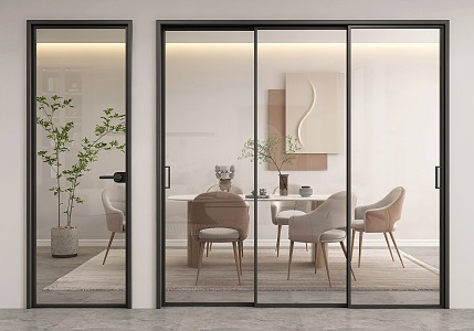 Modern sliding door glass sliding door glass door 3d model