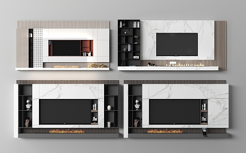 TV background wall 3d model