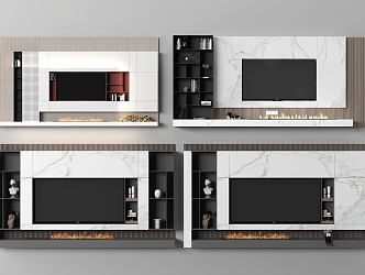 TV background wall 3d model