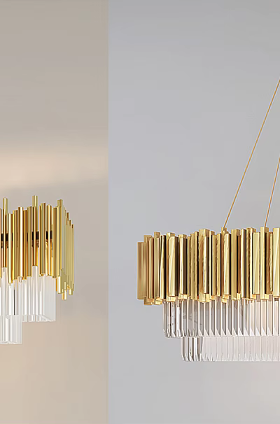 Elegant Modern Crystal Chandelier With Gold Frame And Clear Crystals Design 3d model Elegant Modern Crystal Chandelier With Gold Frame And Clear Crystals Design 3d model