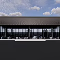 Traditional Roof Modern Sales Office Building With Glass Curtain Wall Exterior Design