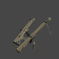 Modern Desert Tan Tactical Rifle with Bipod Scope Magazine and 3D Render Design