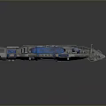 Sci Fi Spaceship Model Featuring Blue Gray Mechanical Design With Detailed Gears And Cabin Structures 3d model