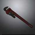 Red Heavy Duty Pipe Wrench Tool with Adjustable Jaws for Plumbing Work