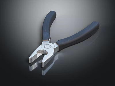 Professional Hardware Tool Pliers with Black Handles and Metal Jaws for Precise Grip Design 3d model