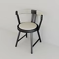 Modern Minimalist Single Chair With Black Wooden Frame Beige Cushioned Seat And Woven Backrest Design