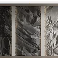 Modern Decorative Background Wall With Three Panel Stone Textures And Natural Patterns 3d model
