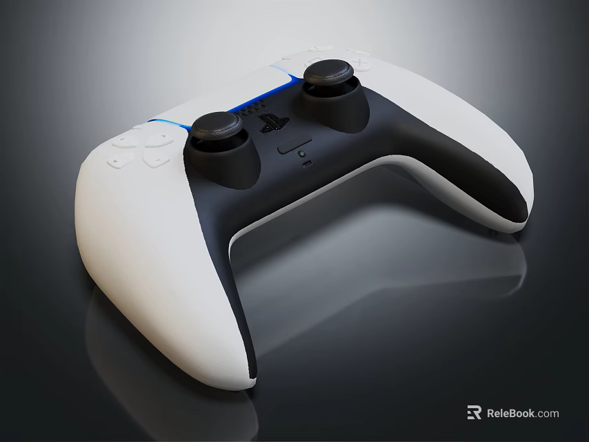 Wireless Gaming Controller With Ergonomic White And Black Design For Entertainment Electronics 3d model 