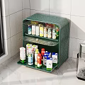 Green Metal Mesh Kitchen Storage Rack With Multi Layer For Organizing Drinks And Milk Cartons