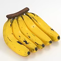 Fresh Ripe Yellow Bananas With Black Spots On Wooden Stem For Healthy Snack