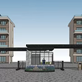 Modern Gate Community Gate 3d model