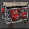 Industrial Portable Generator With Red Engine Silver Frame And Wheels For Heavy Duty Use