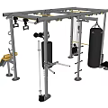 Multi Functional Sports Training Equipment With Punching Bag Weight Racks Seat And Resistance Bands