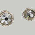 High Quality Round Beige Air Conditioner Fan With Blades And Motor