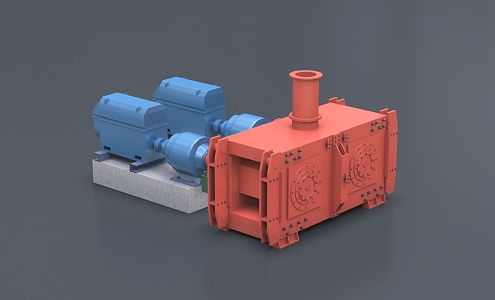 Roller machine industrial mill three-phase motor sand making machine 3d model