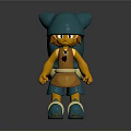 Cute Cartoon Style Toy Doll With Orange Blue Clothing Hat And Shoes