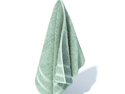 Soft Light Green Striped Towel Absorbent For Daily Bathroom Essentials 3d model