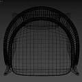 Modern Rattan Leisure Chair With Light Gray Cushion And Crossed Legs Design