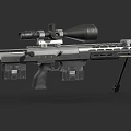 Tactical Sniper Rifle with High Power Scope Folding Bipod and Detachable Magazines